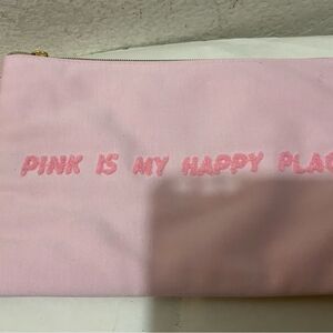 Benefit "Pink Is My Happy Place" Branded Flat Makeup Skincare Travel Bag